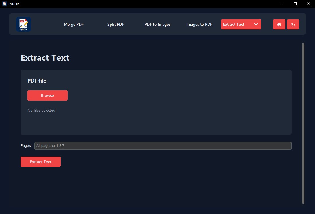 PyDFile text extraction tool