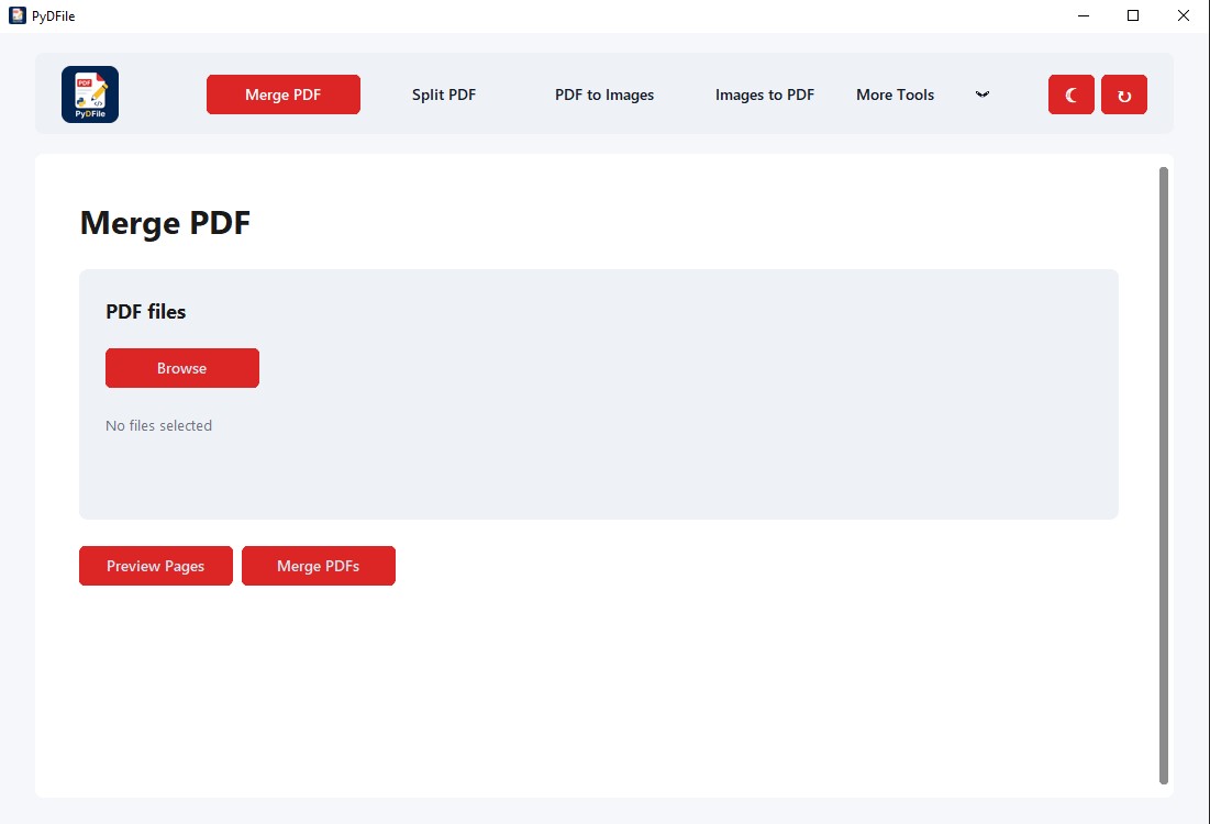 PyDFile merge PDFs tool