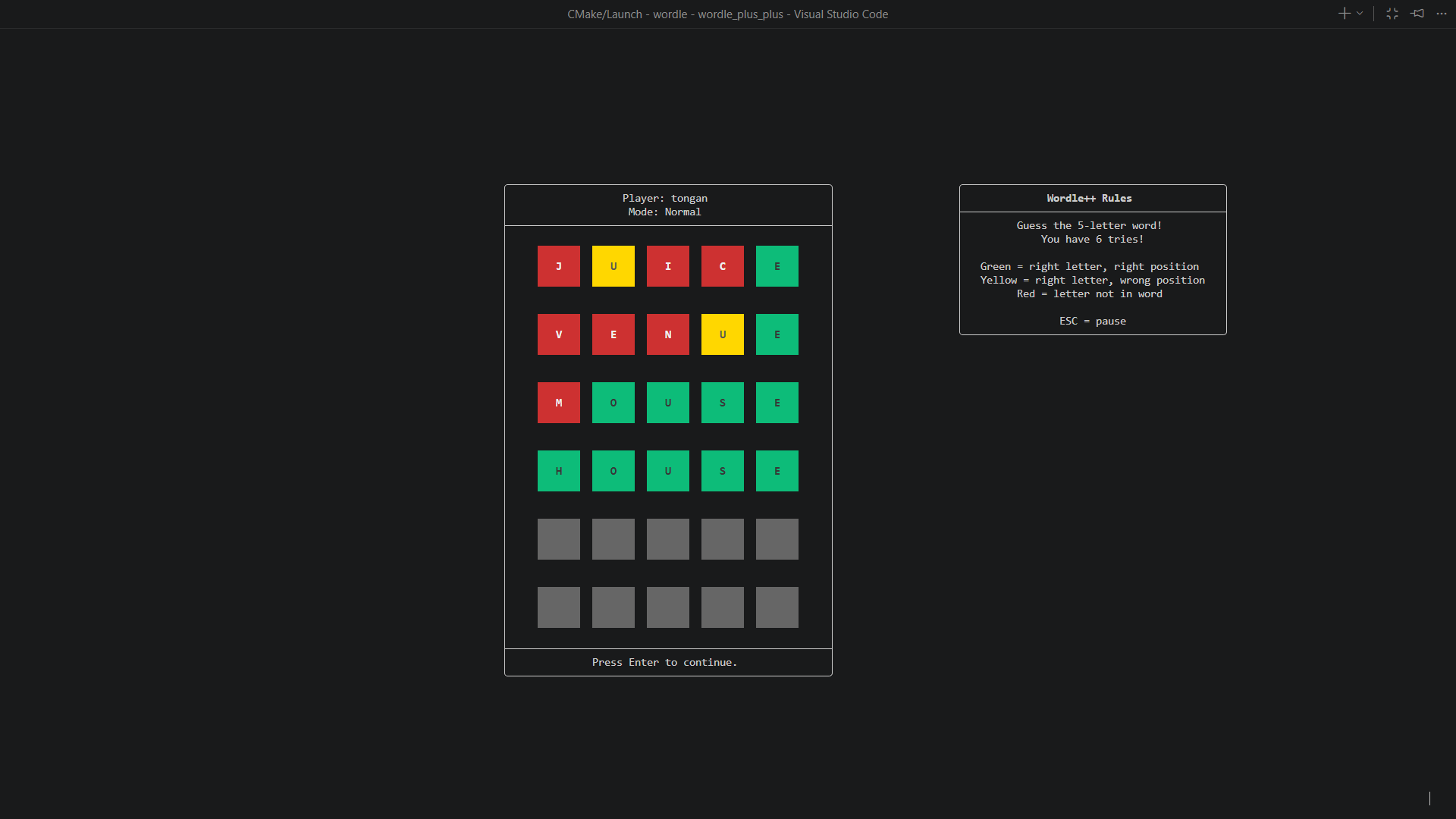 Wordle++ 5-letter mode