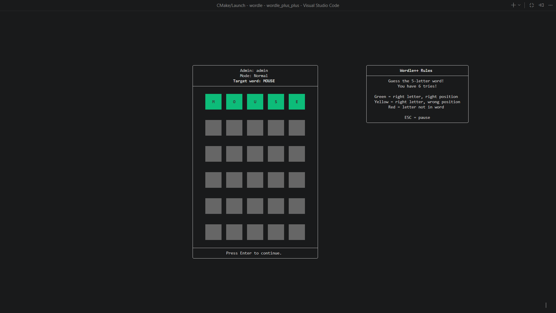 Wordle++ admin game