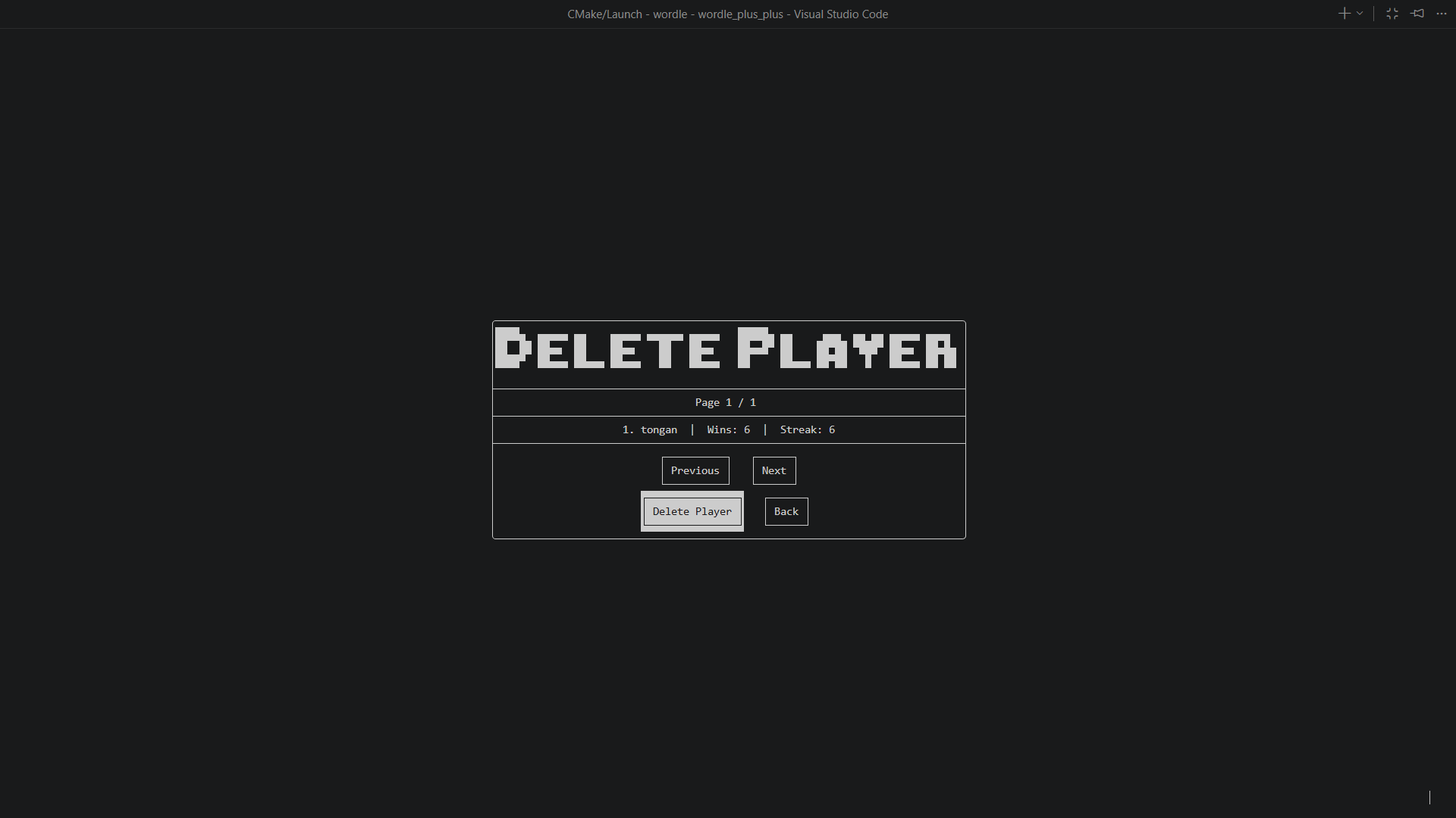 Wordle++ delete player