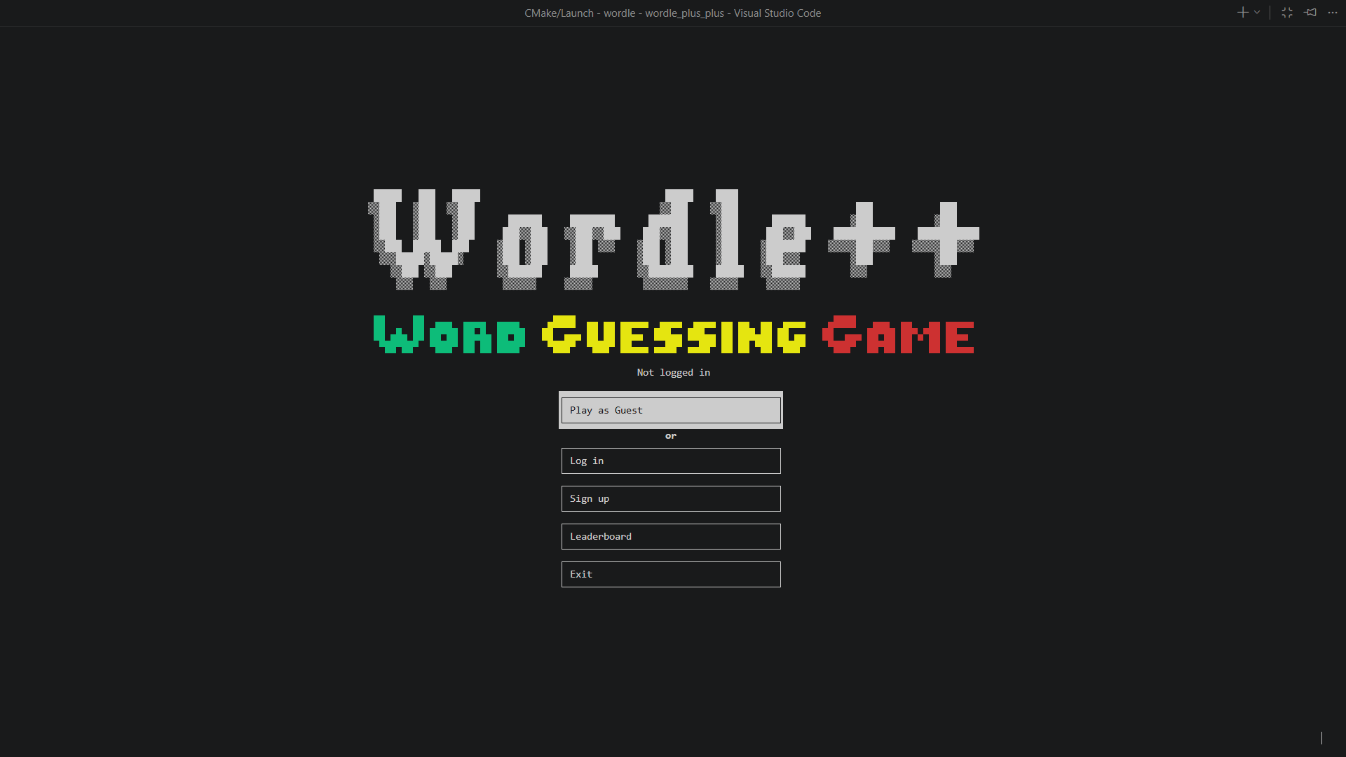Wordle++ screenshot
