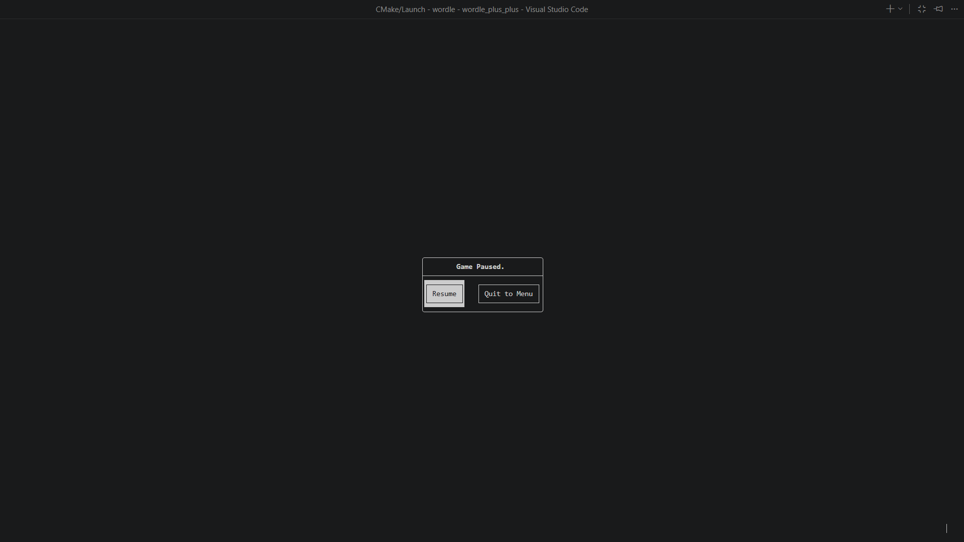 Wordle++ pause screen
